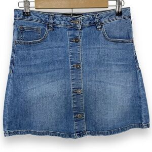 Cato Premium Button-up Denim Jean Mini Skirt Women's Size 6